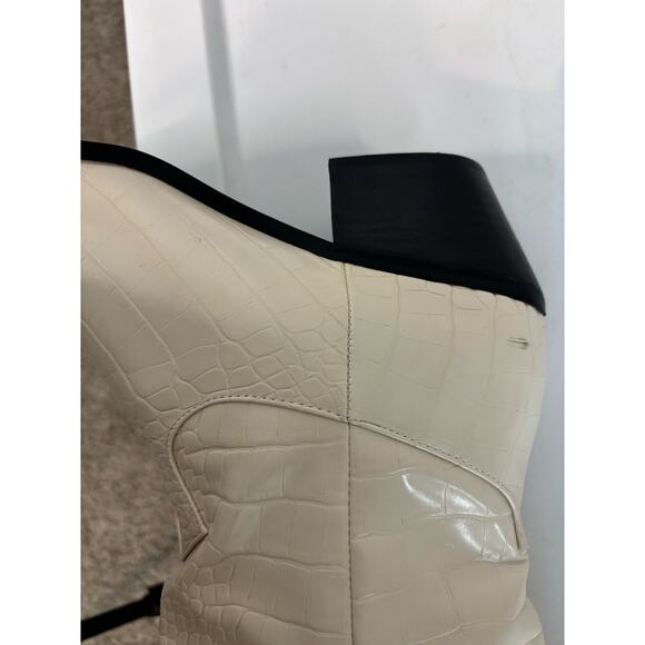 Billini White Croc Embossed Howie Cowboy Western Boots Women’s Size 7 - Picture 6 of 10
